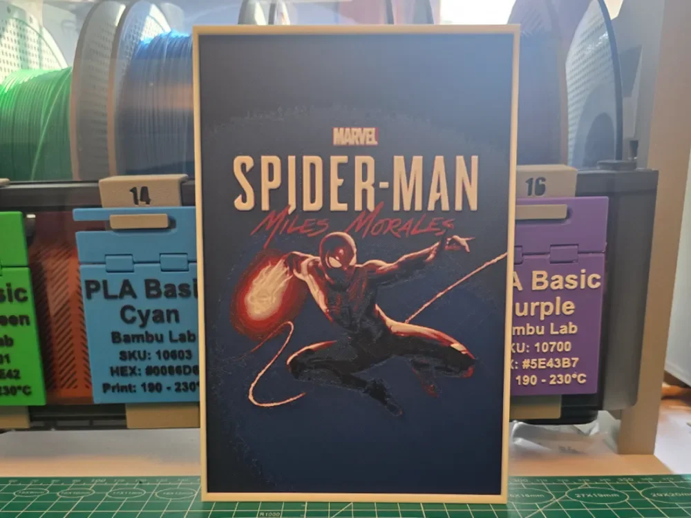 HueForge model: Marvel's Spider-Man Miles Morales - Hueforge Art by Lumpy3D