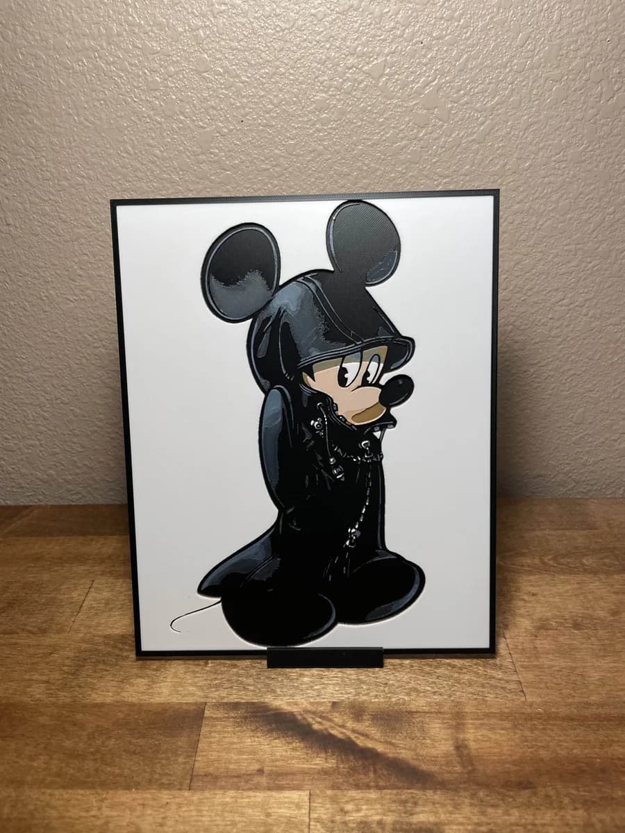 Kingdom Hearts - Organization XIII Mickey by Cloudy Nostalgia HueForge model: Kingdom Hearts - Organization XIII Mickey by Cloudy Nostalgia