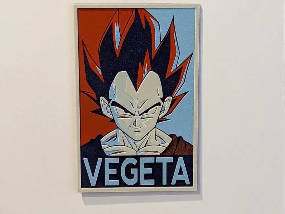 Vegeta Pop Art Hueforge by suaimondi HueForge model: Vegeta Pop Art Hueforge by suaimondi