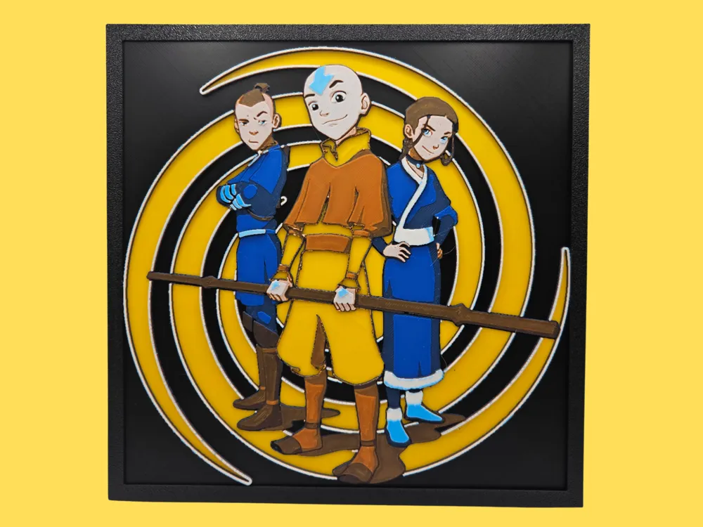 Aang, Katara and Sokka (Avatar The Last Airbender) by BusyKikiBee HueForge model: Aang, Katara and Sokka (Avatar The Last Airbender) by BusyKikiBee