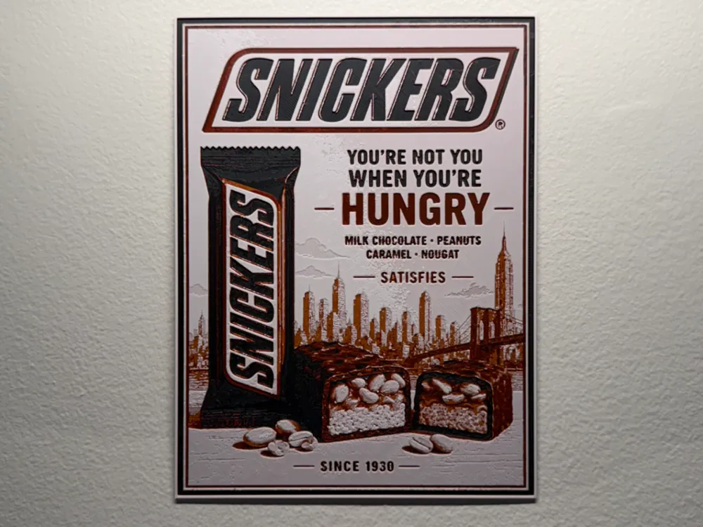 Snickers Poster Style HueForge Snickers Poster Style HueForge