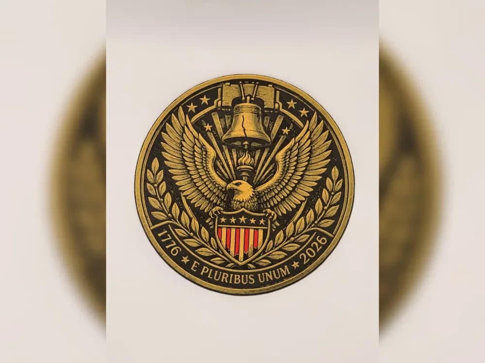 Liberty Bell Eagle Coin hueforge print Liberty Bell Eagle Coin hueforge print
