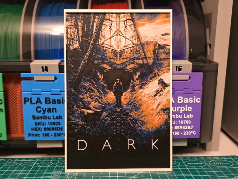 Dark Poster - Hueforge Art by Lumpy3D HueForge model: Dark Poster - Hueforge Art by Lumpy3D