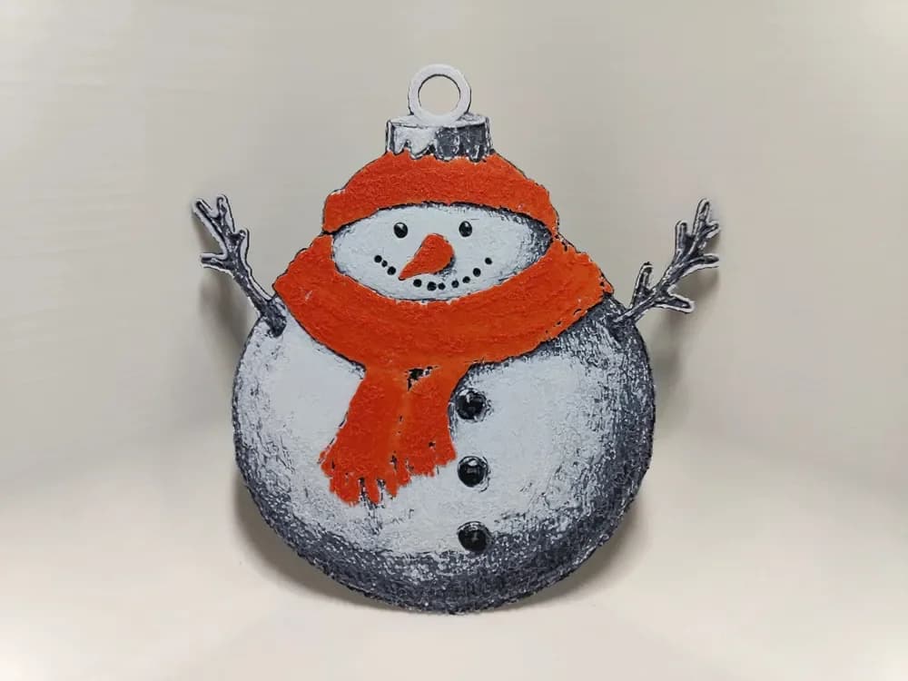 Christmas Tree Ornament - Snowman Ball by BeaN HueForge model: Christmas Tree Ornament - Snowman Ball by BeaN