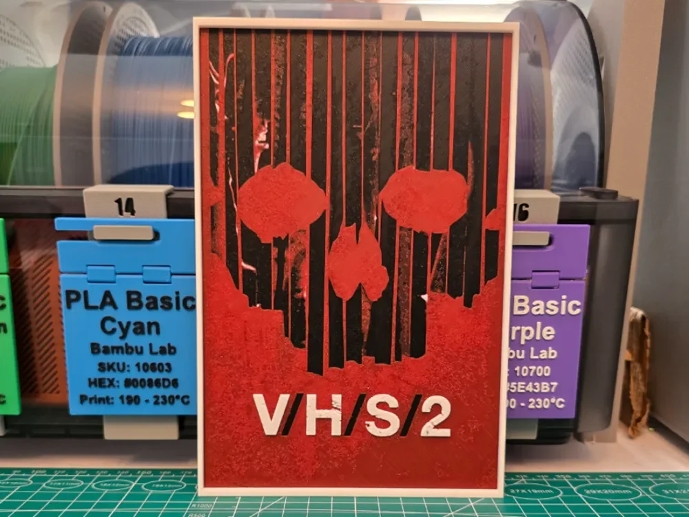V/H/S/2 Movie Poster - Hueforge Art by Lumpy3D HueForge model: V/H/S/2 Movie Poster - Hueforge Art by Lumpy3D