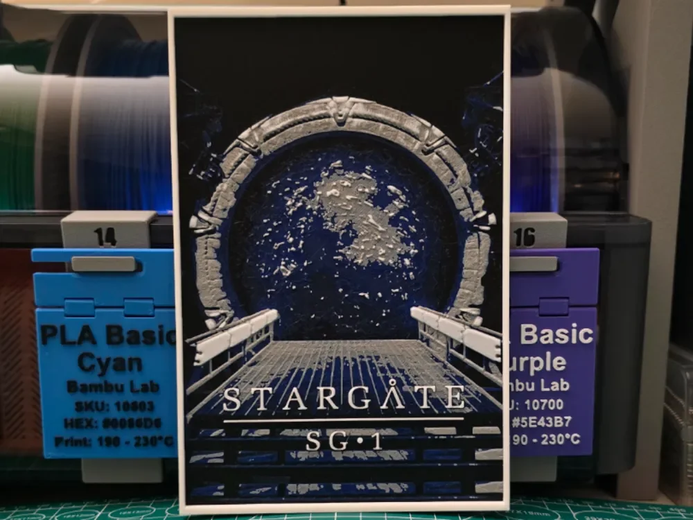 Stargate SG-1 Poster - Hueforge Art by Lumpy3D HueForge model: Stargate SG-1 Poster - Hueforge Art by Lumpy3D