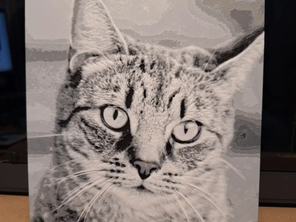 Felix the tabby cat - Hueforge - 3 colours by 3dGlow HueForge model: Felix the tabby cat - Hueforge - 3 colours by 3dGlow