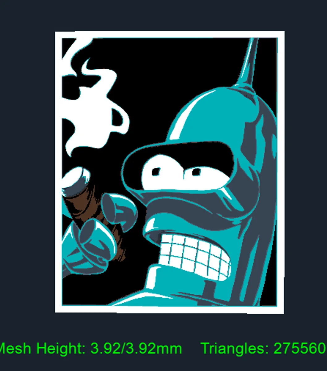 Bender Cigar Mini by Strata Prints HueForge model: Bender Cigar Mini by Strata Prints