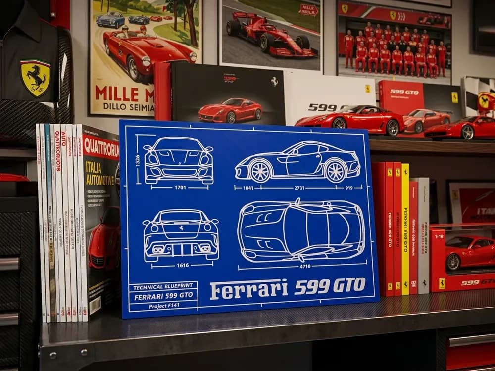 Ferrari 599 GTO - Blueprint by keko HueForge model: Ferrari 599 GTO - Blueprint by keko