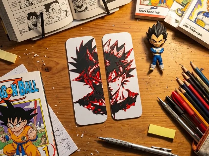 Goku Bookmark - HueForge by keko HueForge model: Goku Bookmark - HueForge by keko