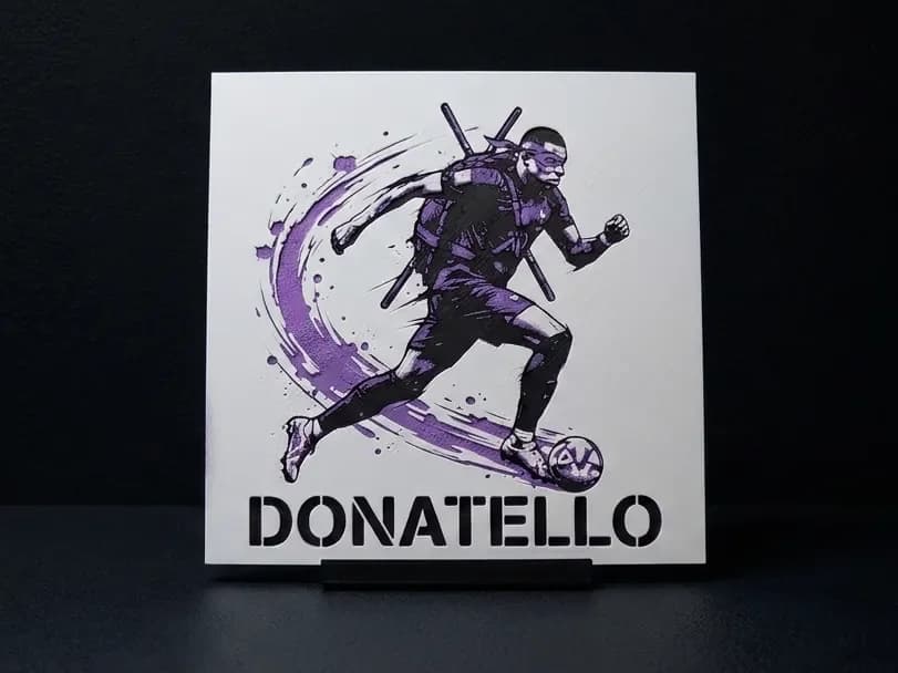Mbappe 3 Colour - Hueforge Wall art by LED HueForge model: Mbappe 3 Colour - Hueforge Wall art by LED