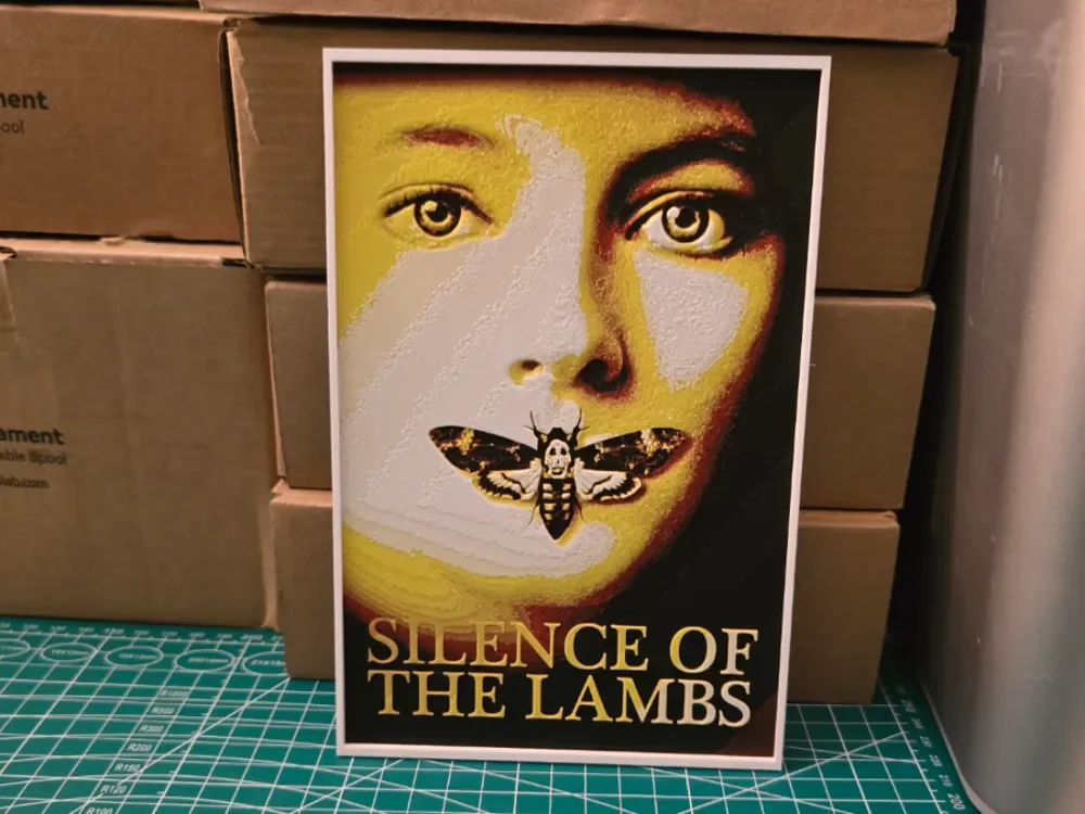 Silence of the Lambs Movie Poster - Hueforge Art by Lumpy3D HueForge model: Silence of the Lambs Movie Poster - Hueforge Art by Lumpy3D