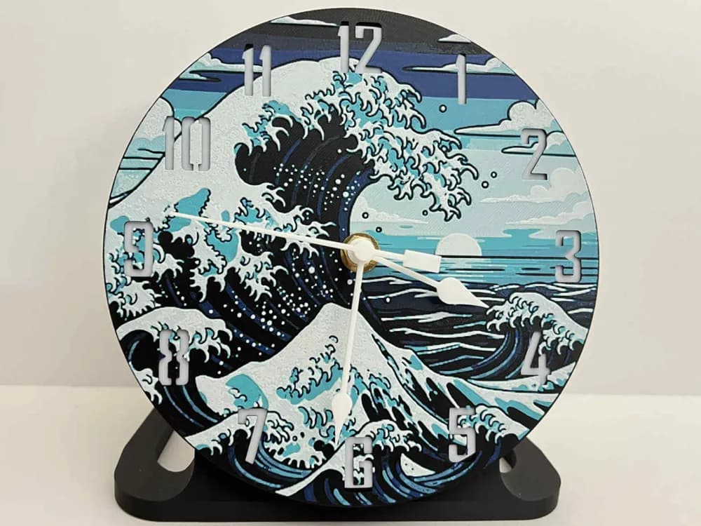 HueForge model: Customizable Clock - The Great Wave by 3djd