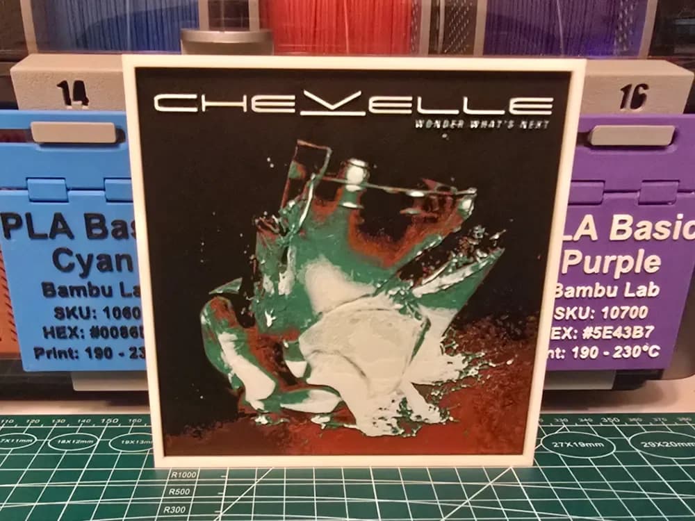 Chevelle "Wonder What's Next" Album - Hueforge Art by Lumpy3D HueForge model: Chevelle "Wonder What's Next" Album - Hueforge Art by Lumpy3D