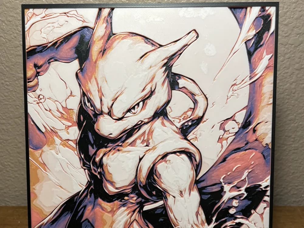 HueForge model: Hueforge - Pokemon - Mewtwo by Cloudy Nostalgia