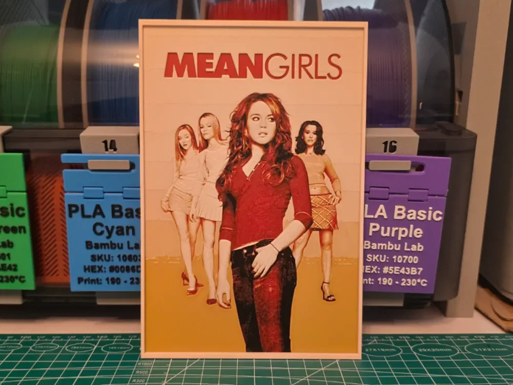 Mean Girls Movie Poster - Hueforge Art by Lumpy3D HueForge model: Mean Girls Movie Poster - Hueforge Art by Lumpy3D