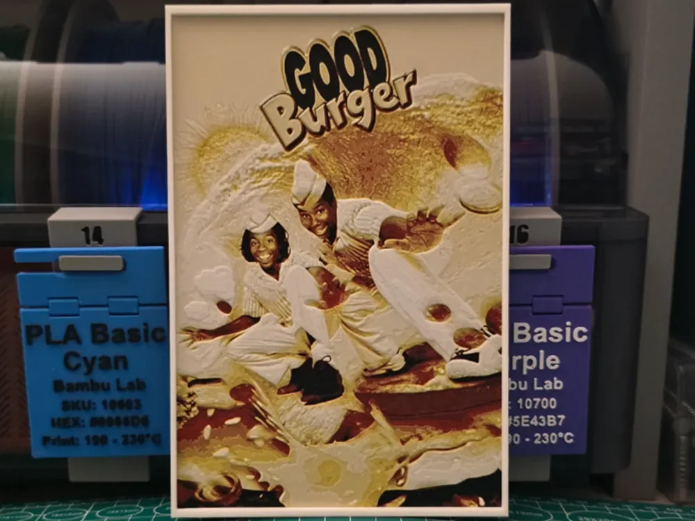 Good Burger Movie Poster - Hueforge Art by Lumpy3D HueForge model: Good Burger Movie Poster - Hueforge Art by Lumpy3D