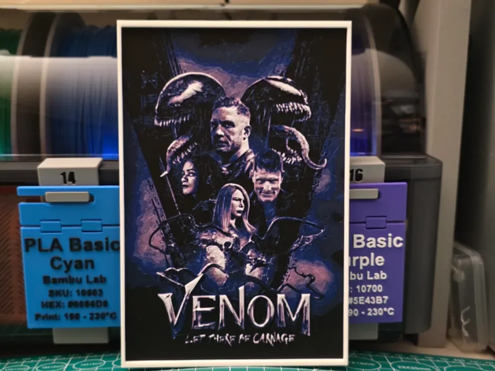 Venom: Let There Be Carnage Poster - Hueforge Art by Lumpy3D HueForge model: Venom: Let There Be Carnage Poster - Hueforge Art by Lumpy3D