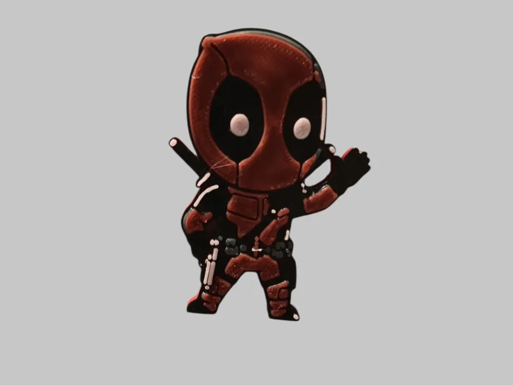 Deadpool Fidget Magnet by 3DNesy HueForge model: Deadpool Fidget Magnet by 3DNesy