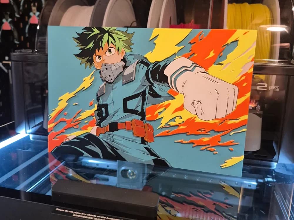 My Hero Academia - Deku MHA Hueforge by Glitch Kitten HueForge model: My Hero Academia - Deku MHA Hueforge by Glitch Kitten
