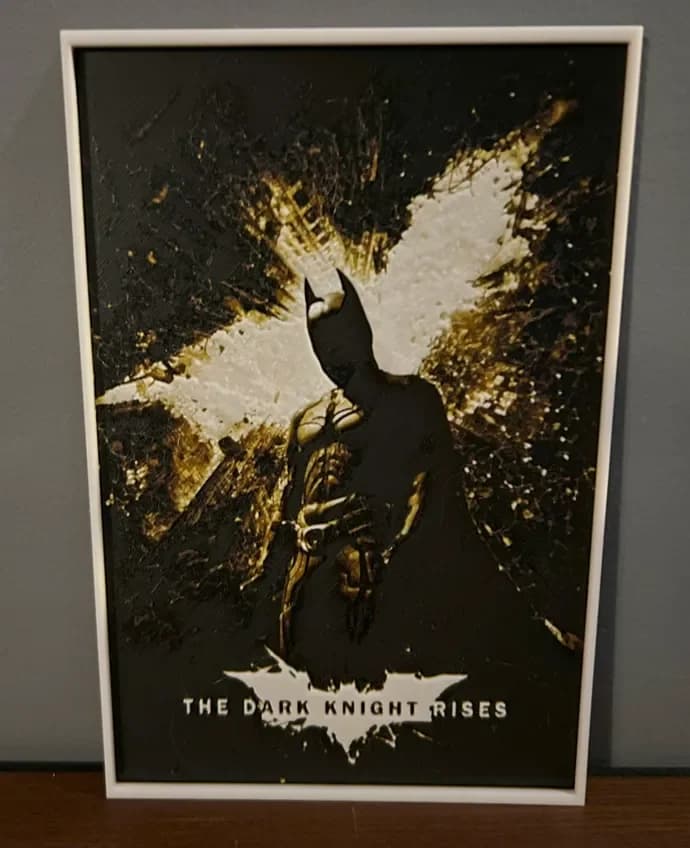 Hueforge Movie Poster- Dark Knight Rises - by JoDau HueForge model: Hueforge Movie Poster- Dark Knight Rises - by JoDau