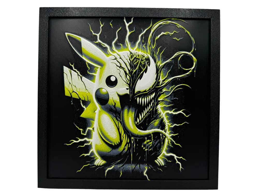 HueForge model: Venomized Pikachu - Pokemon Hueforge by Canadian Gamer