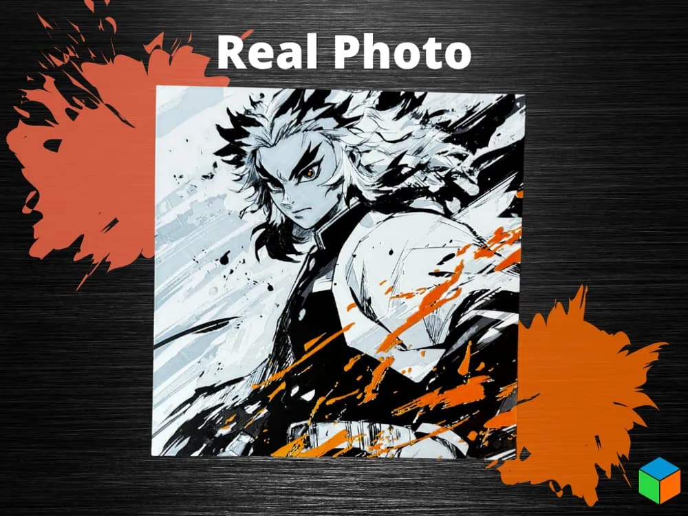 Rengoku – Flame Hashira Fury Print - Poster by 3D Prints By Vic HueForge model: Rengoku – Flame Hashira Fury Print - Poster by 3D Prints By Vic