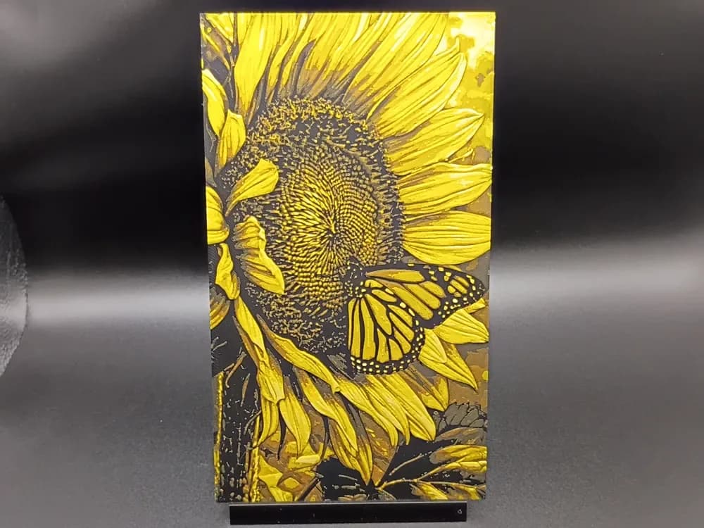 HueForge model: Sunflower x Butterfly by 3djd