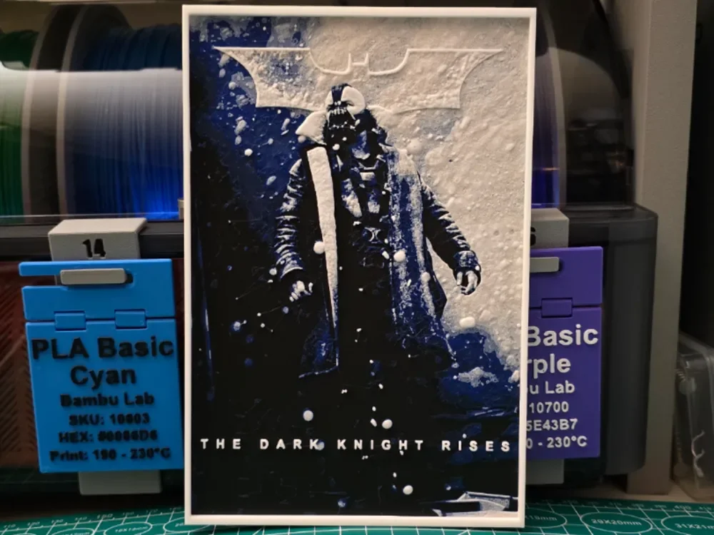 HueForge model: The Dark Knight Rises Movie Poster - Hueforge Art by Lumpy3D