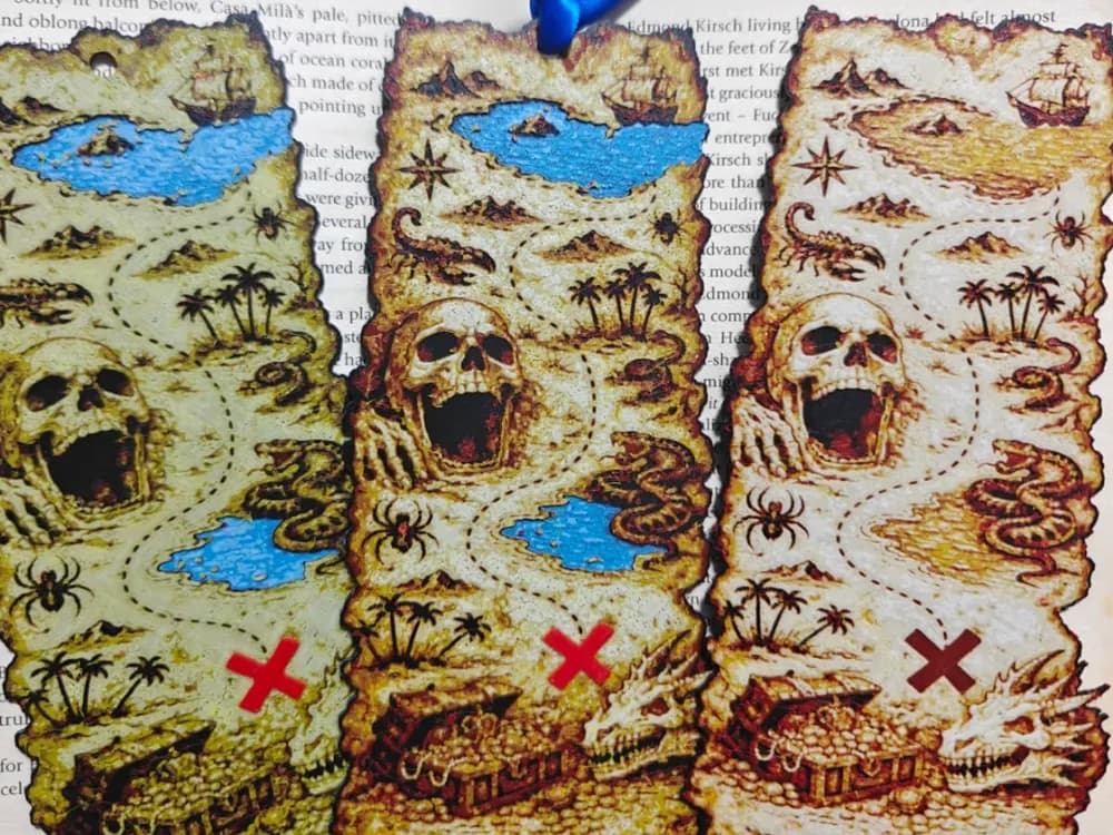 Treasure Map Bookmark 5 or 4 colours NO AMS Treasure Map Bookmark 5 or 4 colours NO AMS