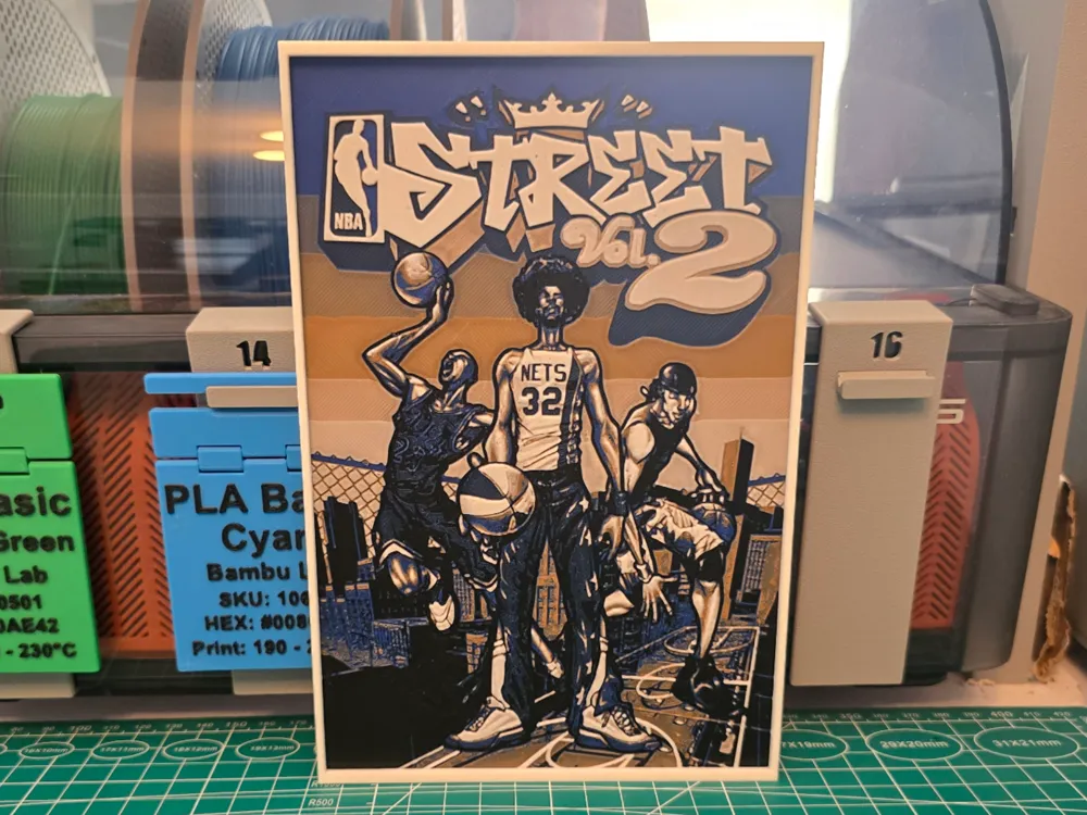 NBA Street Vol. 2 Game Poster - Hueforge Art by Lumpy3D HueForge model: NBA Street Vol. 2 Game Poster - Hueforge Art by Lumpy3D