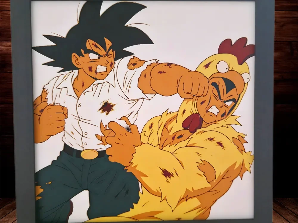 Peter Goku vs VegetChicken by Side Quest Hues HueForge model: Peter Goku vs VegetChicken by Side Quest Hues