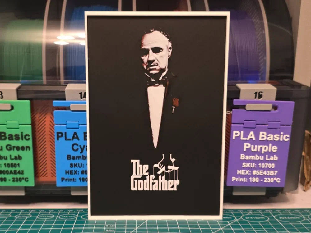 The Godfather Movie Poster V2 - Hueforge Art by Lumpy3D HueForge model: The Godfather Movie Poster V2 - Hueforge Art by Lumpy3D