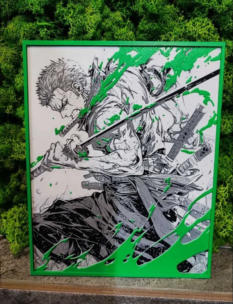 Zoro - One piece by Garuda3D HueForge model: Zoro - One piece by Garuda3D