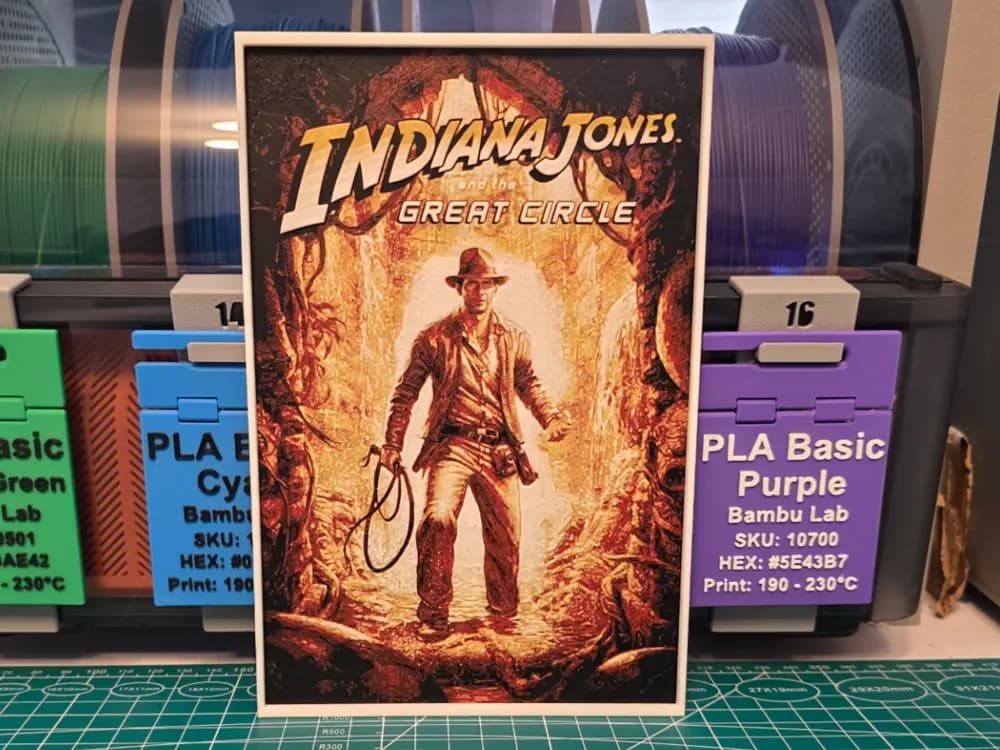 HueForge model: Indiana Jones and the Great Circle Game Poster by Lumpy3D