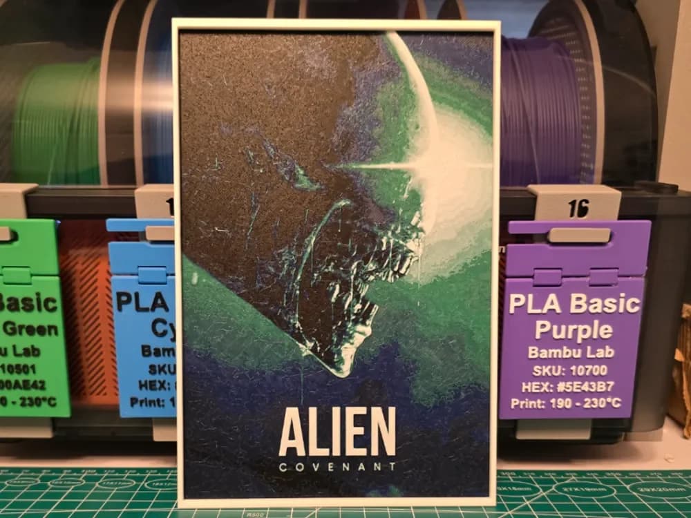 HueForge model: Alien: Covenant Movie Poster - Hueforge Art by Lumpy3D