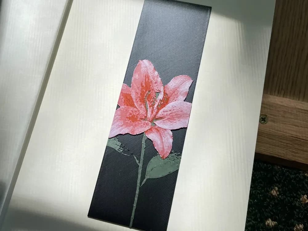 Stargazer Lily Bookmark by 3D_Forged HueForge model: Stargazer Lily Bookmark by 3D_Forged