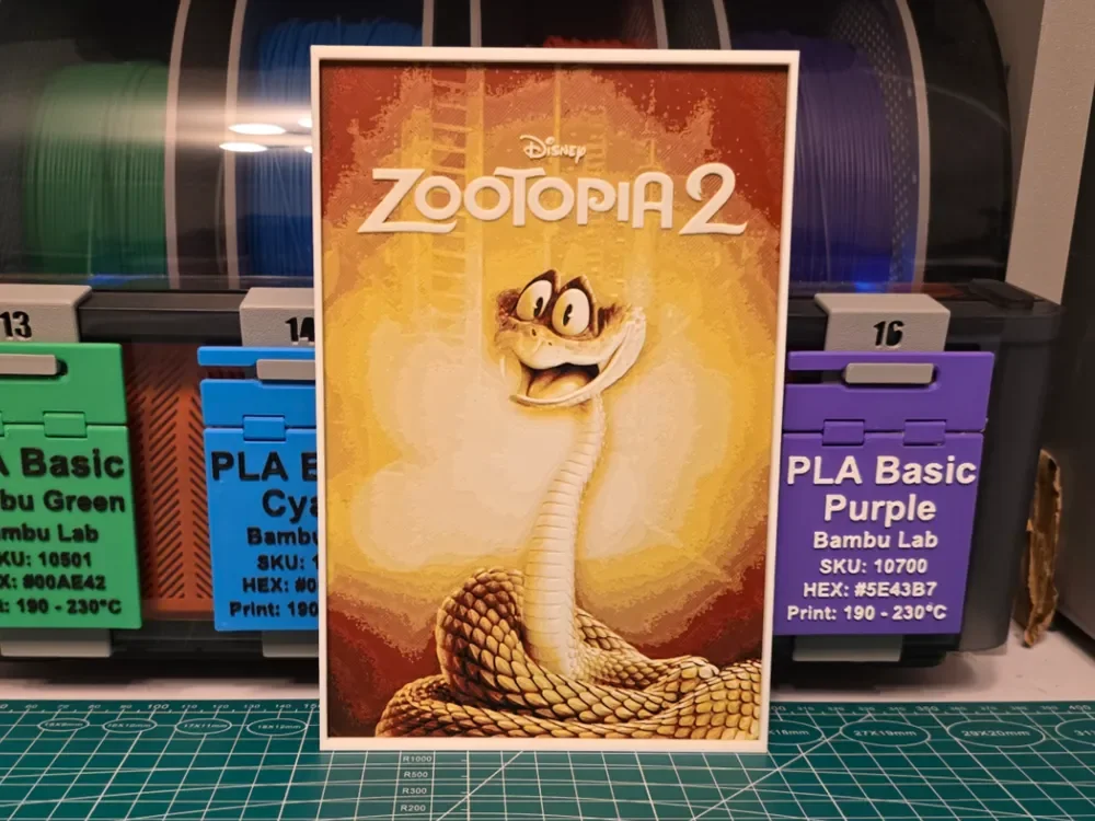 HueForge model: Zootopia 2 Movie Poster - Hueforge Art by Lumpy3D