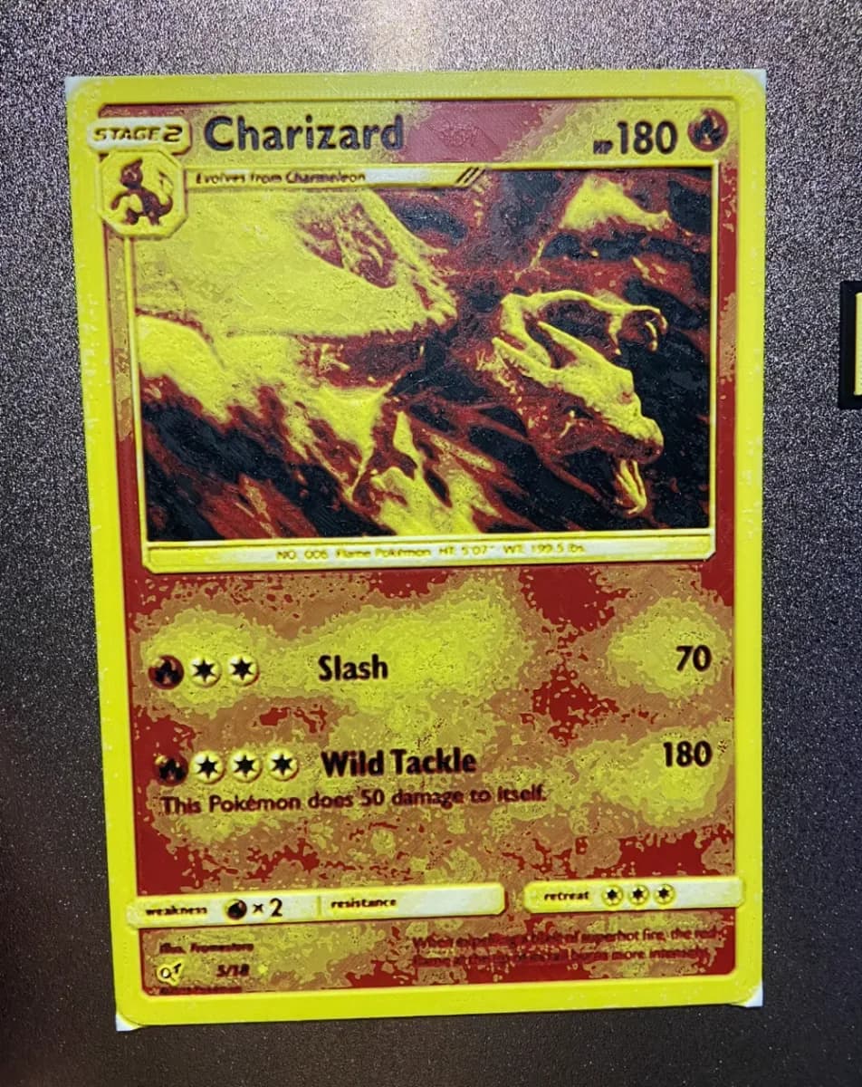 Charizard 190HP Pokemon Card by Morganja HueForge model: Charizard 190HP Pokemon Card by Morganja