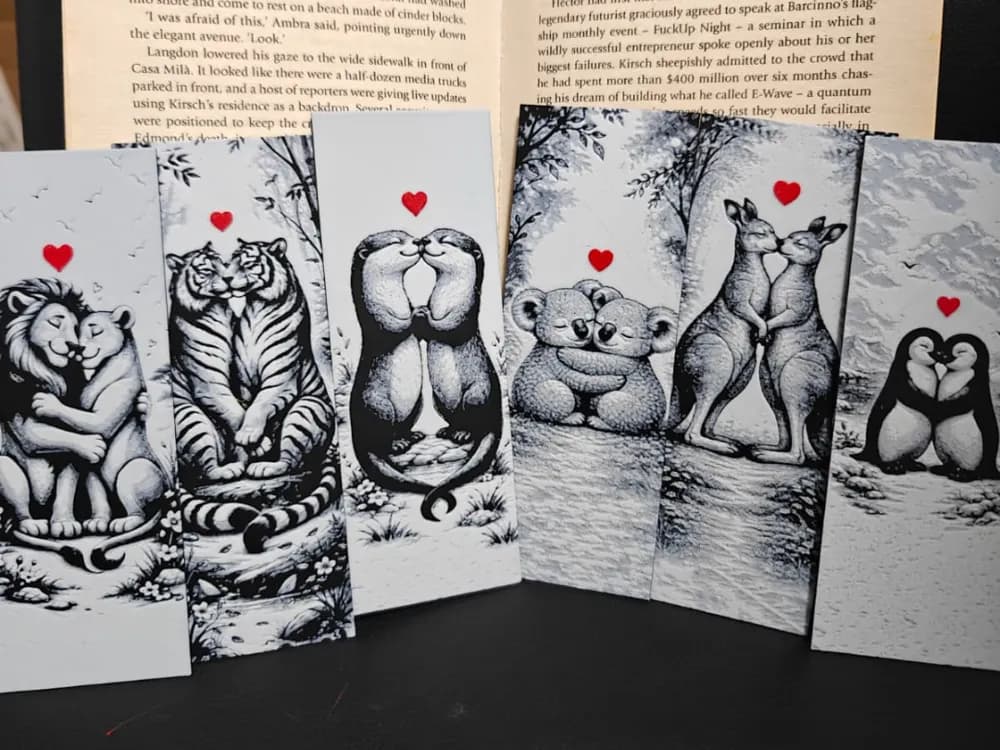 World Animals Couples in Love Bookmarks Sets of 6 by TheHueforgeLady HueForge model: World Animals Couples in Love Bookmarks Sets of 6 by TheHueforgeLady