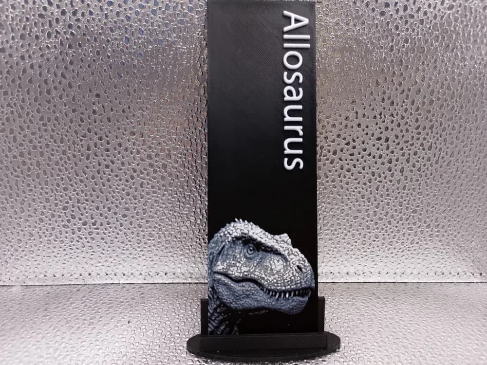 Allosaurus Bookmark Hueforge by Borishotch Industries HueForge model: Allosaurus Bookmark Hueforge by Borishotch Industries