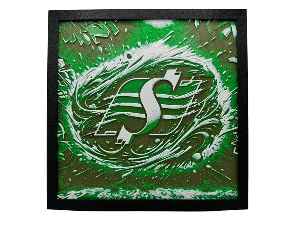 Saskatchewan Rough Riders - CFL Hueforge by Canadian Gamer HueForge model: Saskatchewan Rough Riders - CFL Hueforge by Canadian Gamer