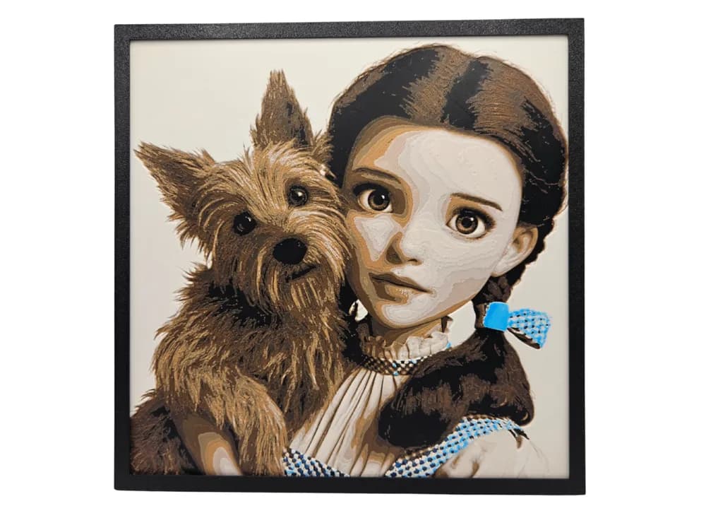 Dorothy and Toto (The Wizard of Oz) by BusyKikiBee HueForge model: Dorothy and Toto (The Wizard of Oz) by BusyKikiBee