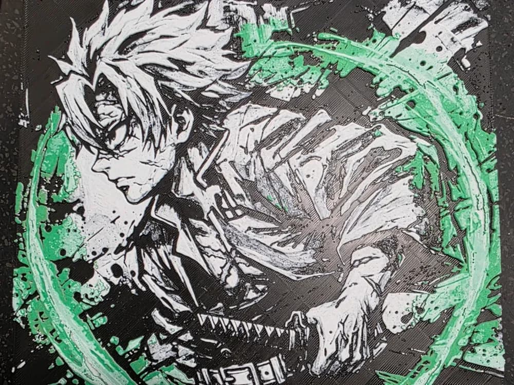 Sanemi Demon Slayer Hueforge 200mm x 200mm Sanemi Demon Slayer Hueforge 200mm x 200mm
