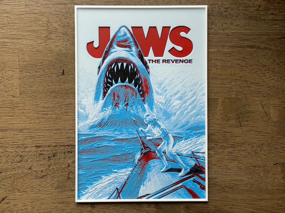 Jaws: The Revenge (1987) Hueforge Movie Poster by NiiON HueForge model: Jaws: The Revenge (1987) Hueforge Movie Poster by NiiON