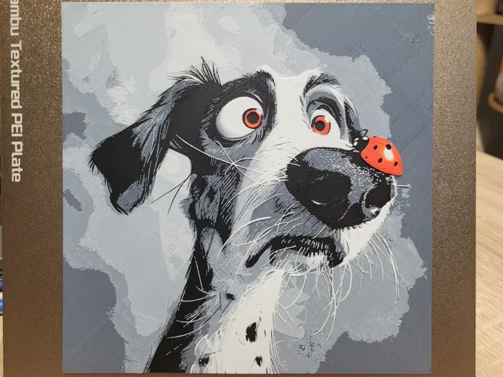 HueForge model: Funny Dog With Ladybug 2 - Hueforge 200x200 by Vincent111