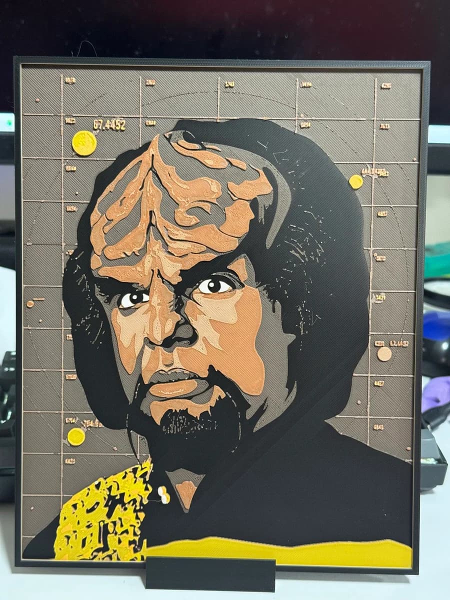 Worf, Son of Mogh by Strata Prints HueForge model: Worf, Son of Mogh by Strata Prints