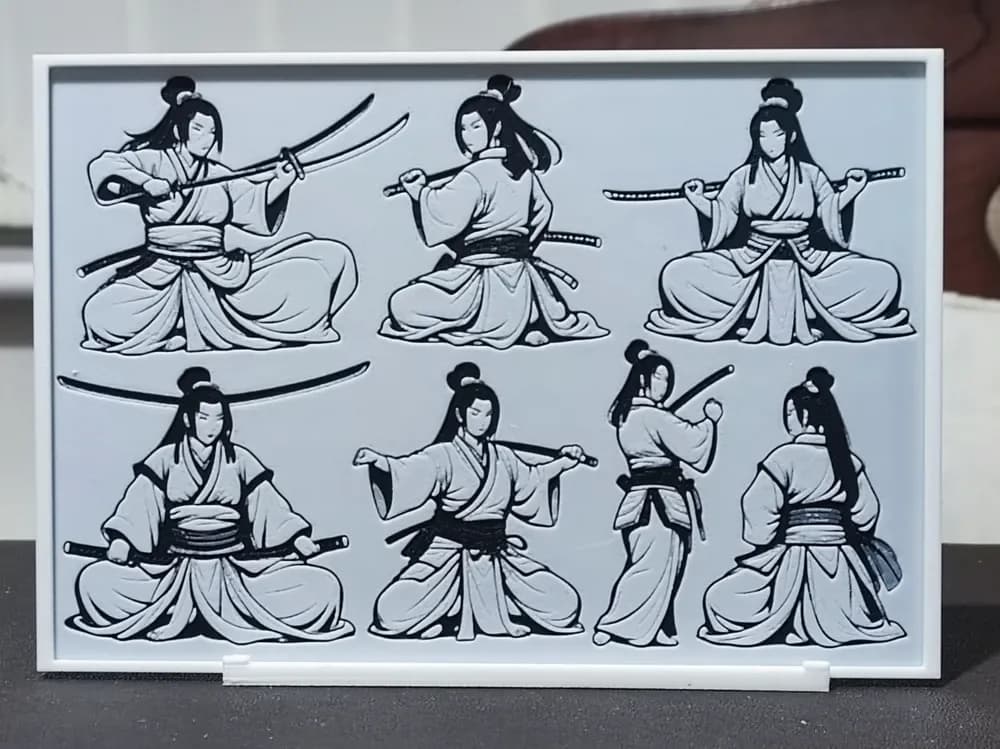 HueForge model: Mulan Concept Art - HueForge 2 Color by BoDad