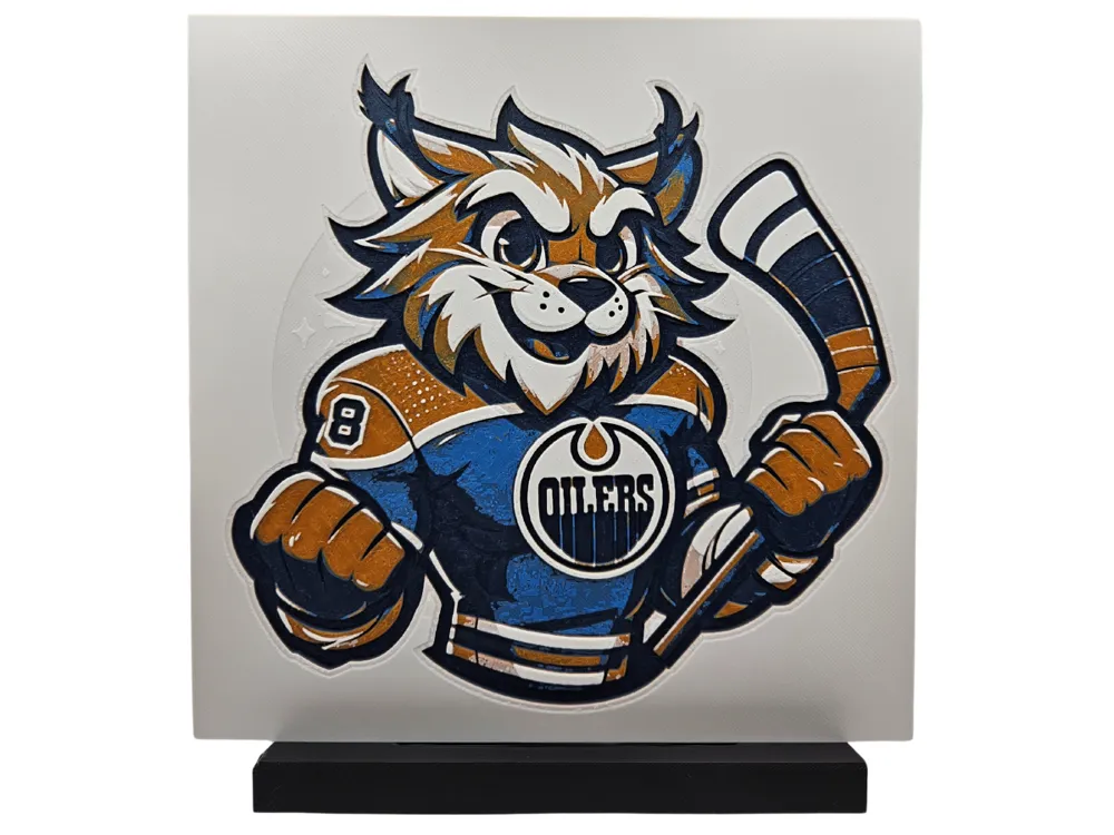 Hunter The Lynx (Edmonton Oilers Mascot) by BusyKikiBee HueForge model: Hunter The Lynx (Edmonton Oilers Mascot) by BusyKikiBee