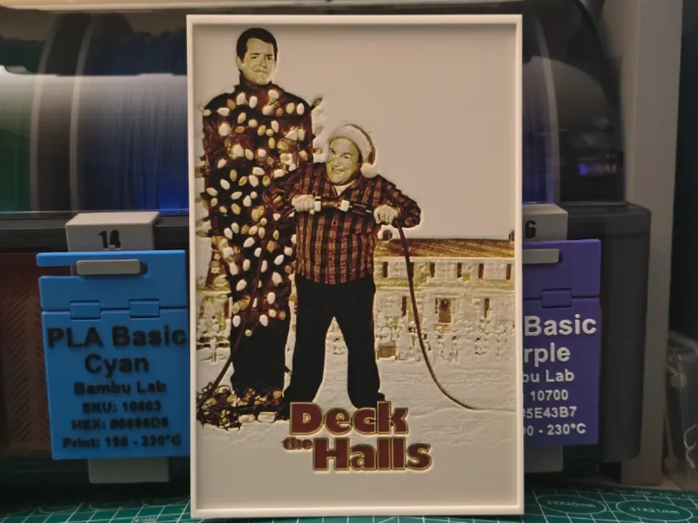 Deck the Halls Movie Poster - Hueforge Art by Lumpy3D HueForge model: Deck the Halls Movie Poster - Hueforge Art by Lumpy3D